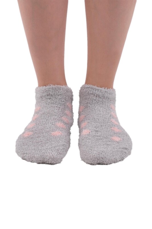 Махровые носки Sahab в горошек 48800/серый - Thumbnail