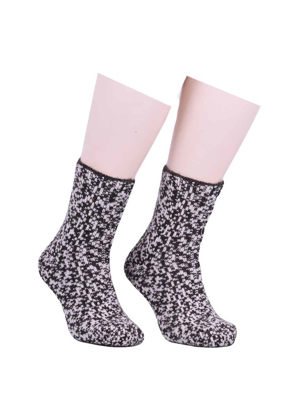 Шерстяные носки с узорами 527/копчёный - Thumbnail