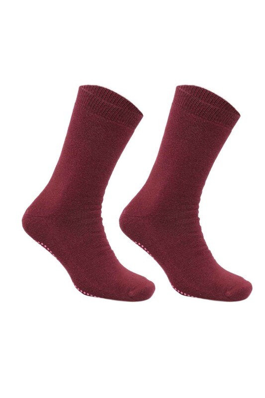SARA DONNA - Kadın Kaydırmaz Taban Havlu Soket Çorap | Bordo