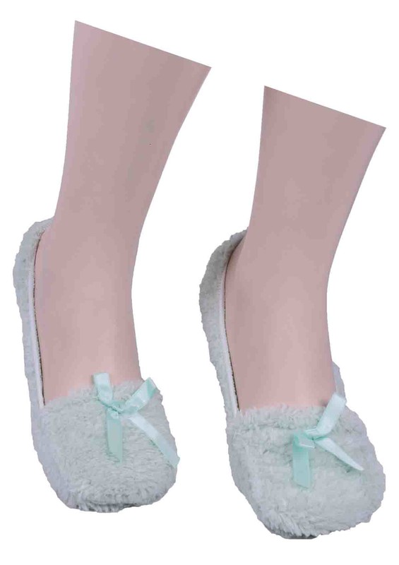 Махровые носки SIMISSO с бантиком 041/зелёный - Thumbnail