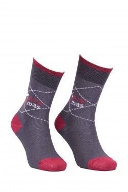 Махровые носки SIMISSO с надписью/коричневый - Thumbnail