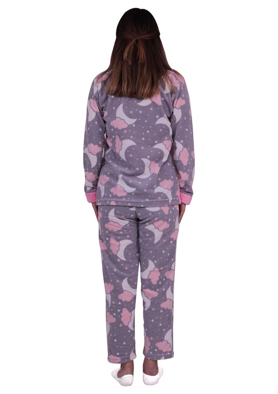Комплект пижамы SIMISSO из флиса с рисунком полумесяца 17724/ розовый - Thumbnail