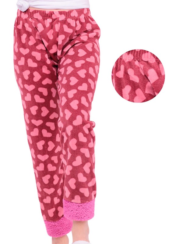 Низ пижамы с сердечками из флиса /розовый - Thumbnail