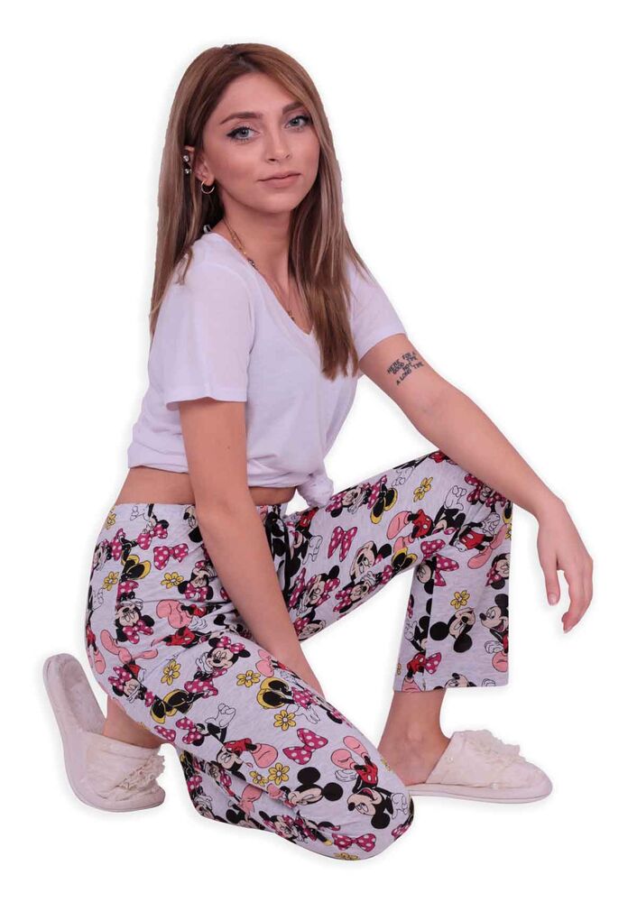 Desenli Kadın Pijama Altı | Gri