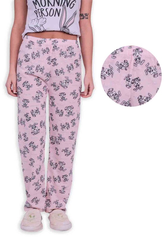 Низ пижамы с принтом зайца/розовый - Thumbnail