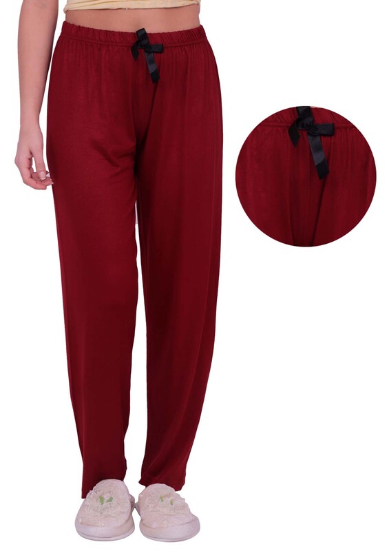 SİMİSSO - Женский низ пижамы с резинкой на талии | бордовый