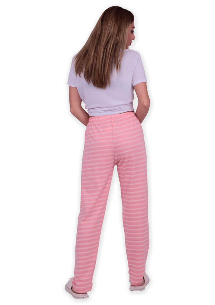 Женский низ пижамы в полоску 002| розовый