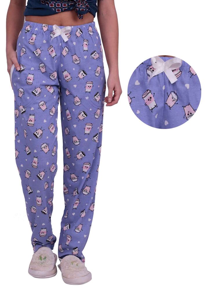 Женский низ пижамы с принтом |фиолетовый