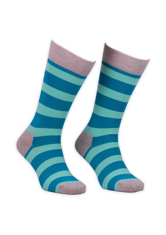 SİMİSSO - Renkli Çizgili Kadın Çorap 002