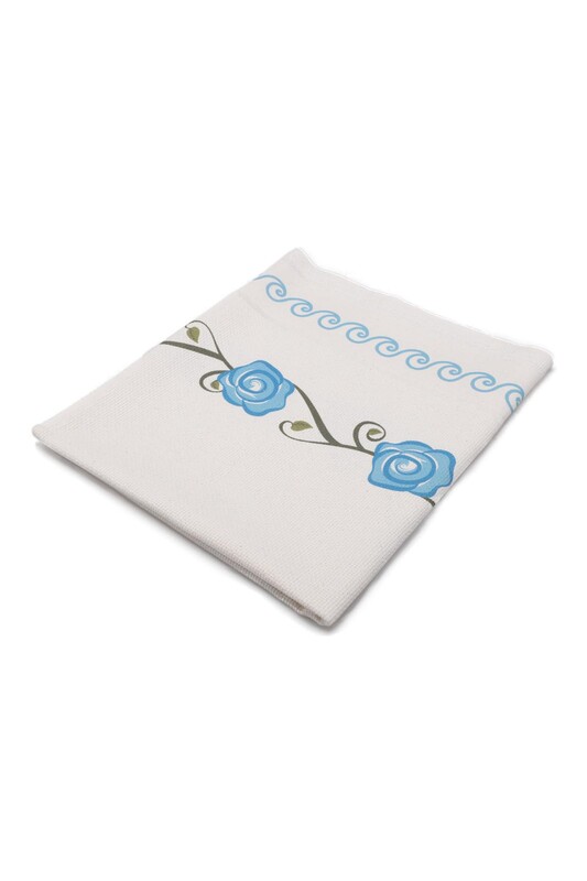 Льняной ажурный молитвенный коврик для вышивания 500|Голубой - Thumbnail