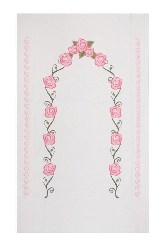 Льняной ажурный молитвенный коврик для вышивания 500|розовый - Thumbnail