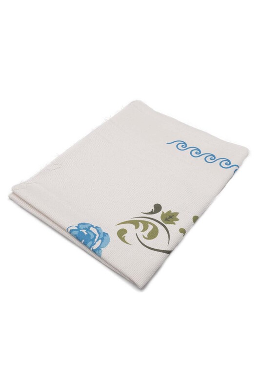 Льняной ажурный молитвенный коврик для вышивания 501|голубой - Thumbnail