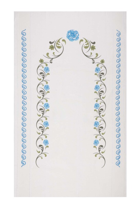Льняной ажурный молитвенный коврик для вышивания 501|голубой - Thumbnail