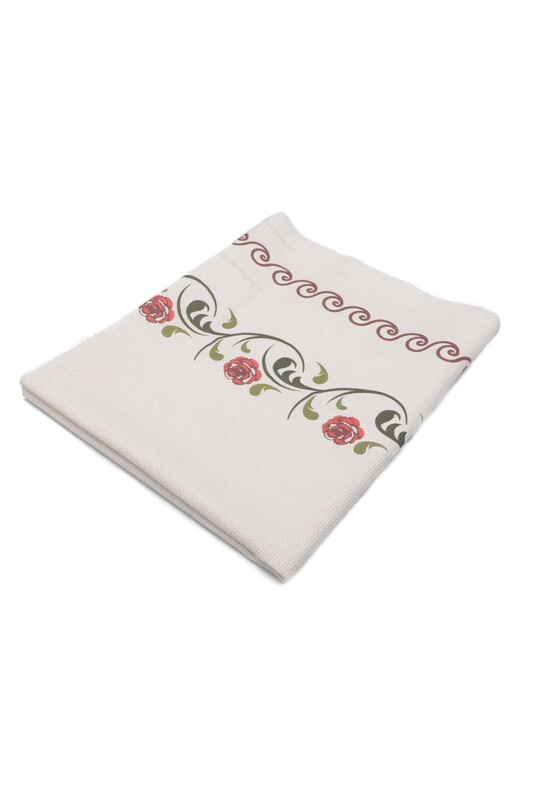 Льняной ажурный молитвенный коврик для вышивания 501|красный - Thumbnail