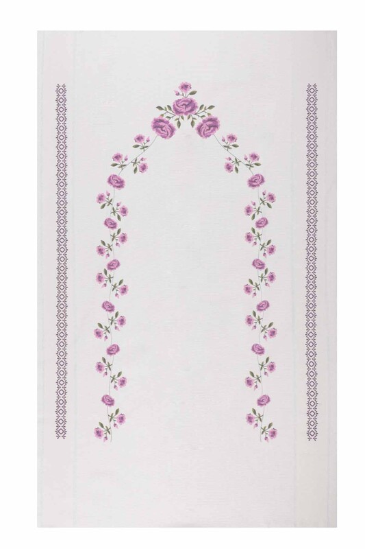 Льняной ажурный молитвенный коврик для вышивания 502|фиолетовый - Thumbnail