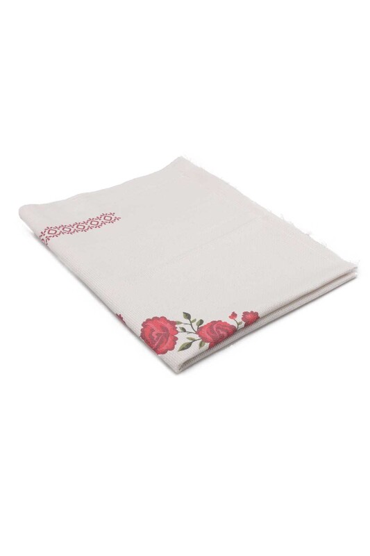 Льняной ажурный молитвенный коврик для вышивания 502|красный - Thumbnail