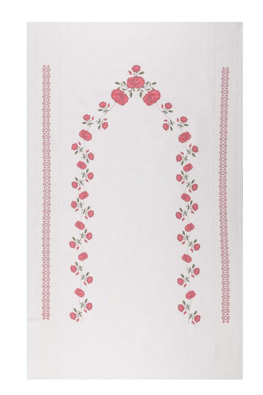 Льняной ажурный молитвенный коврик для вышивания 502|красный - Thumbnail