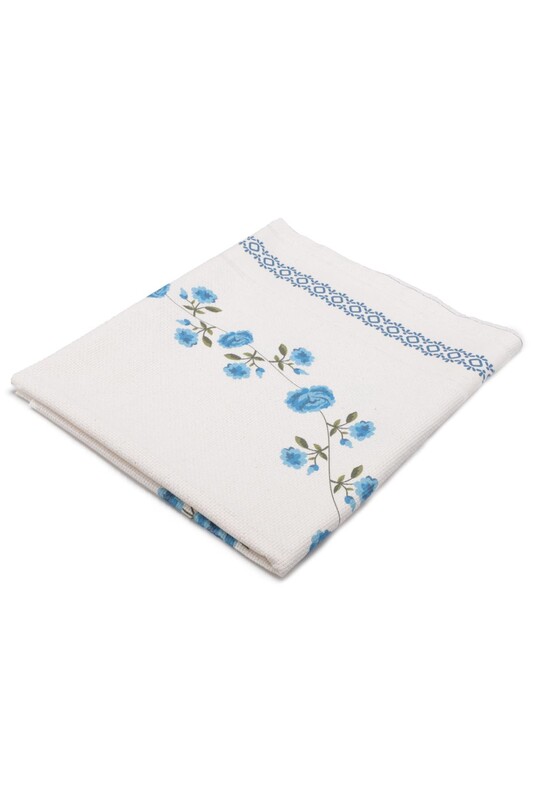 Льняной ажурный молитвенный коврик для вышивания 502|голубой - Thumbnail