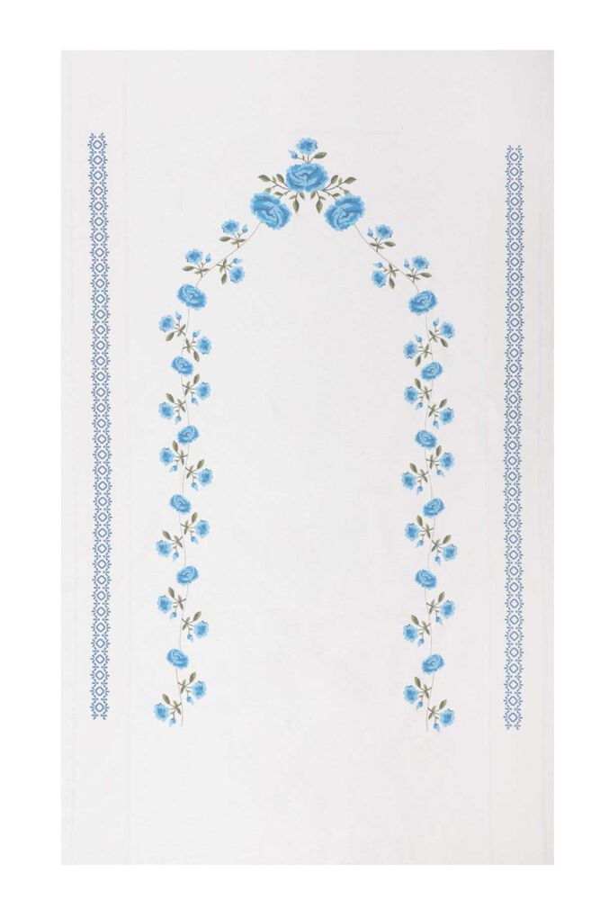 Льняной ажурный молитвенный коврик для вышивания 502|голубой
