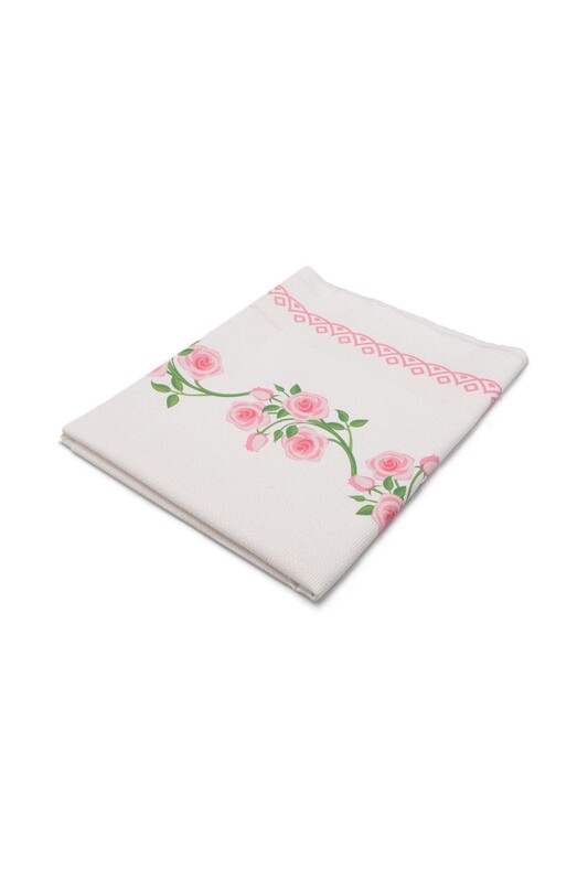 Льняной ажурный молитвенный коврик для вышивания 503|розовый - Thumbnail