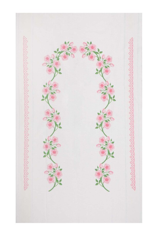 SİMİSSO - Льняной ажурный молитвенный коврик для вышивания 503|розовый