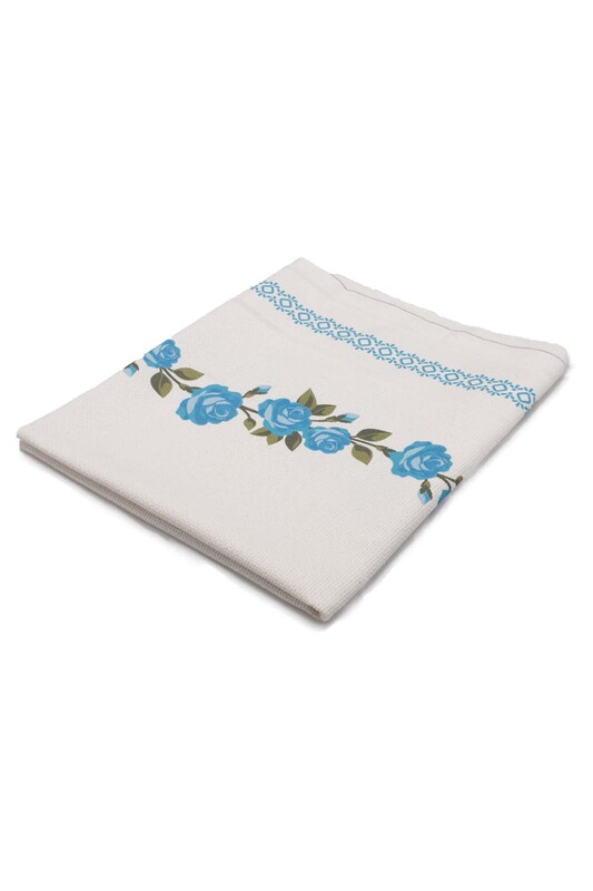 Льняной ажурный молитвенный коврик для вышивания 504|голубой - Thumbnail