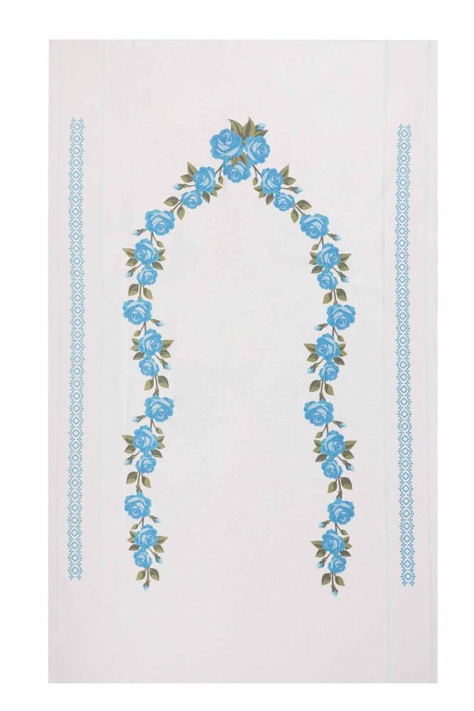 Льняной ажурный молитвенный коврик для вышивания 504|голубой