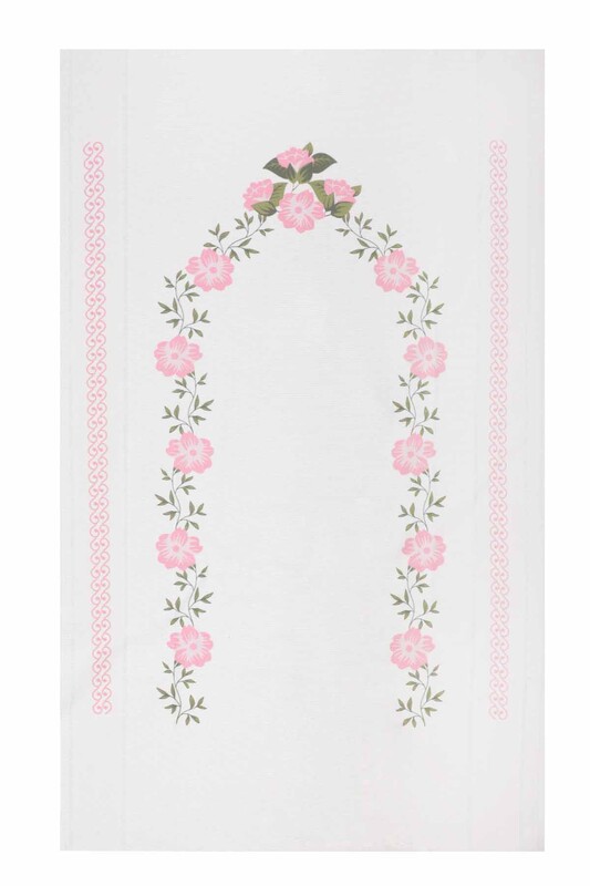 SİMİSSO - Льняной ажурный молитвенный коврик для вышивания 505|розовый