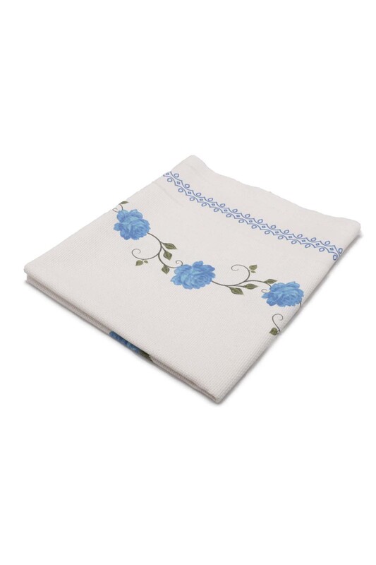 Льняной ажурный молитвенный коврик для вышивания 506|голубой - Thumbnail