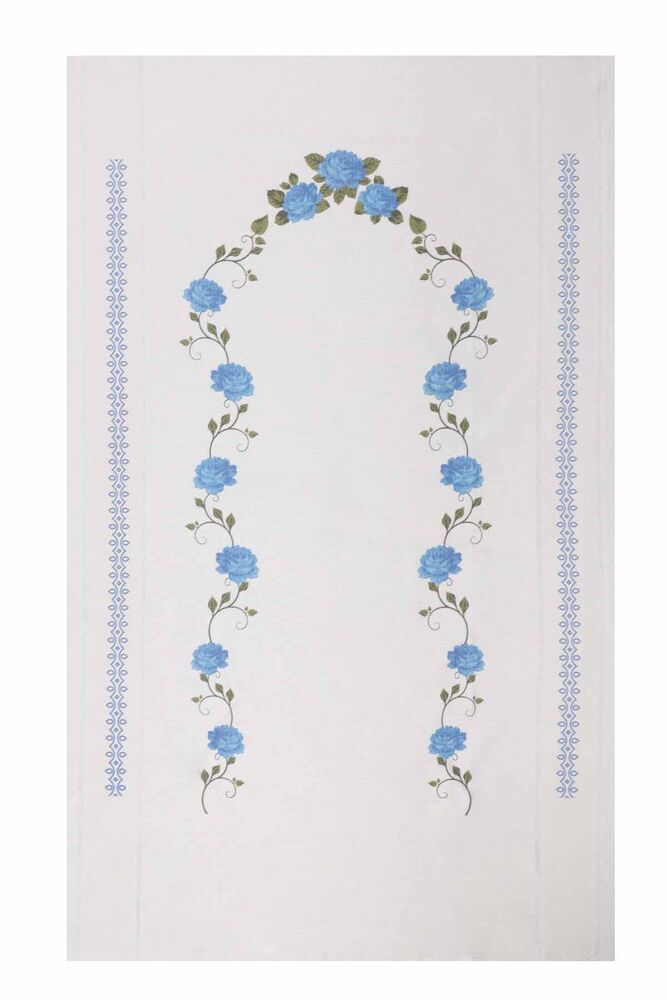 Льняной ажурный молитвенный коврик для вышивания 506|голубой