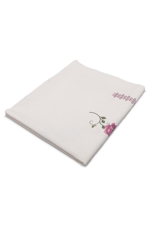 Льняной ажурный молитвенный коврик для вышивания 506|фиолетовый - Thumbnail