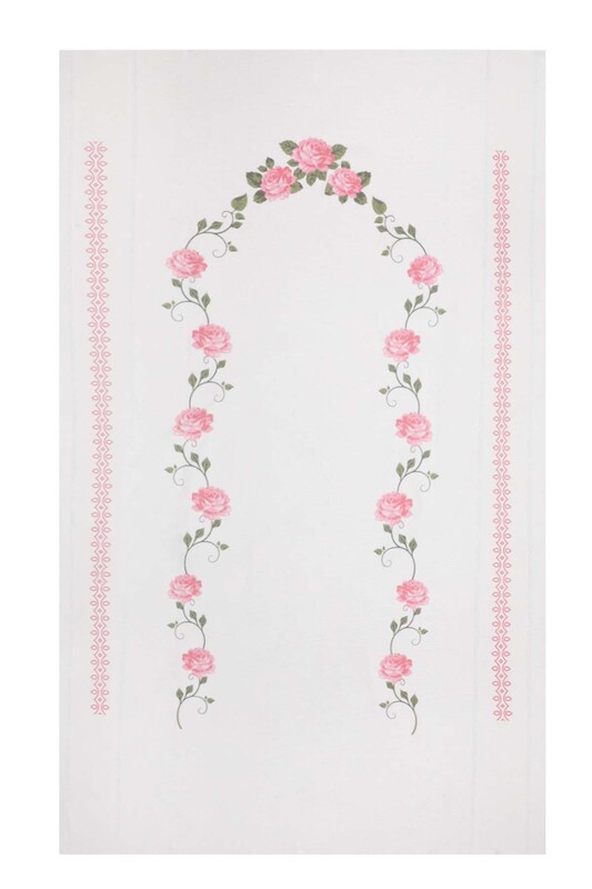 SİMİSSO - Льняной ажурный молитвенный коврик для вышивания 506|розовый