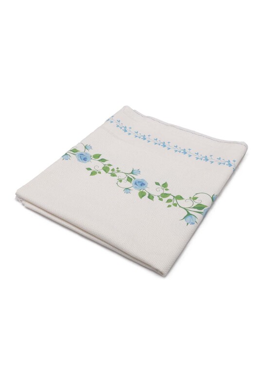 Льняной ажурный молитвенный коврик для вышивания 508|голубой - Thumbnail