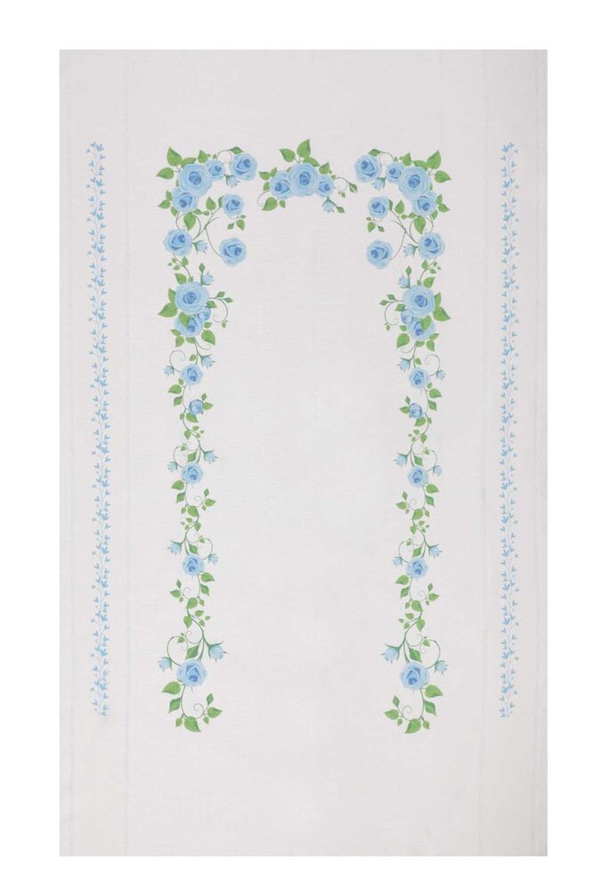 Льняной ажурный молитвенный коврик для вышивания 508|голубой