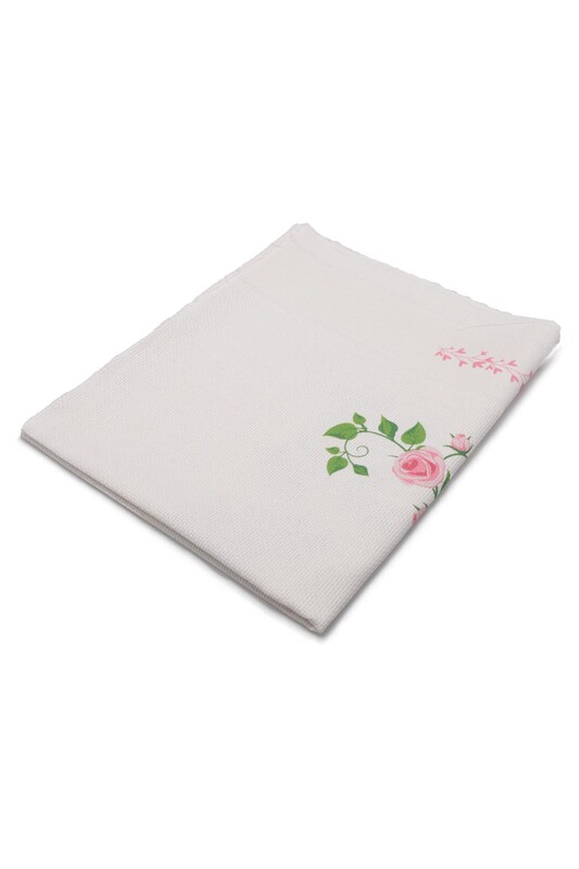Льняной ажурный молитвенный коврик для вышивания 508|розовый - Thumbnail