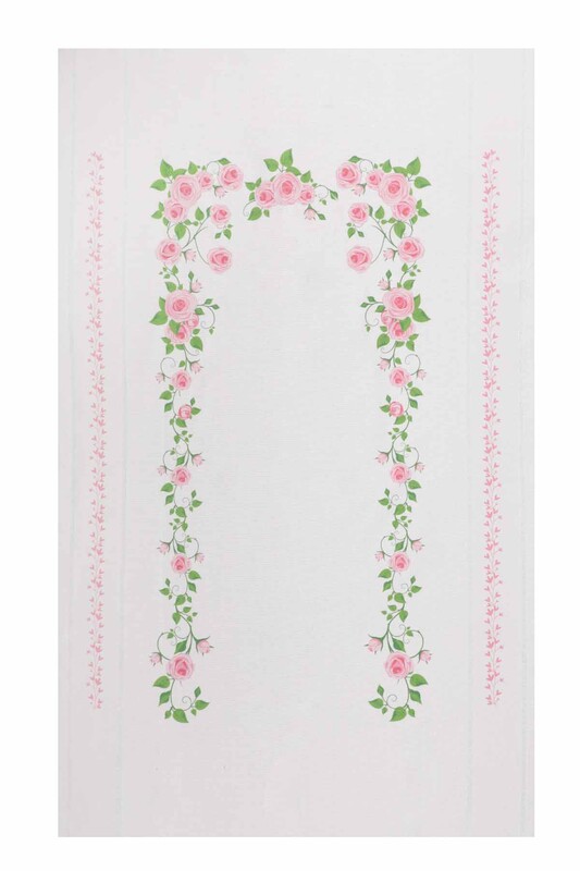 SİMİSSO - Льняной ажурный молитвенный коврик для вышивания 508|розовый