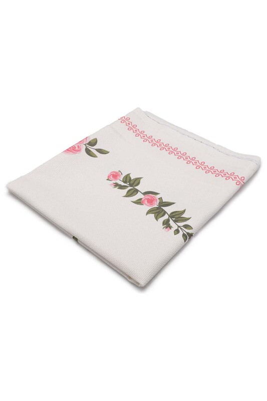 Льняной ажурный молитвенный коврик для вышивания 509|розовый - Thumbnail