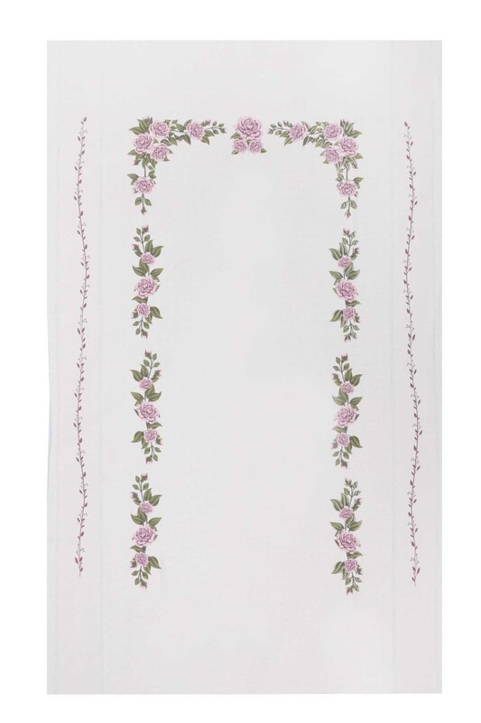 SİMİSSO - Льняной ажурный молитвенный коврик для вышивания 510 | фиолетовый 