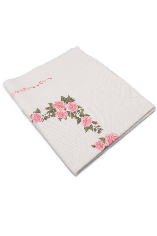 Льняной ажурный молитвенный коврик для вышивания 510|розовый - Thumbnail