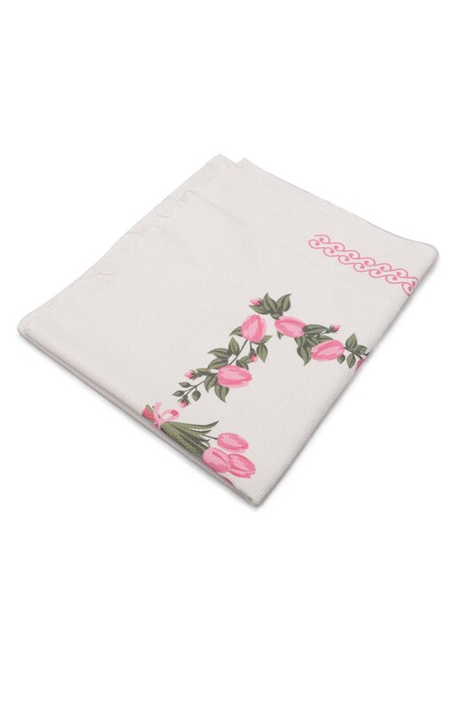 Льняной ажурный молитвенный коврик для вышивания 511|розовый - Thumbnail