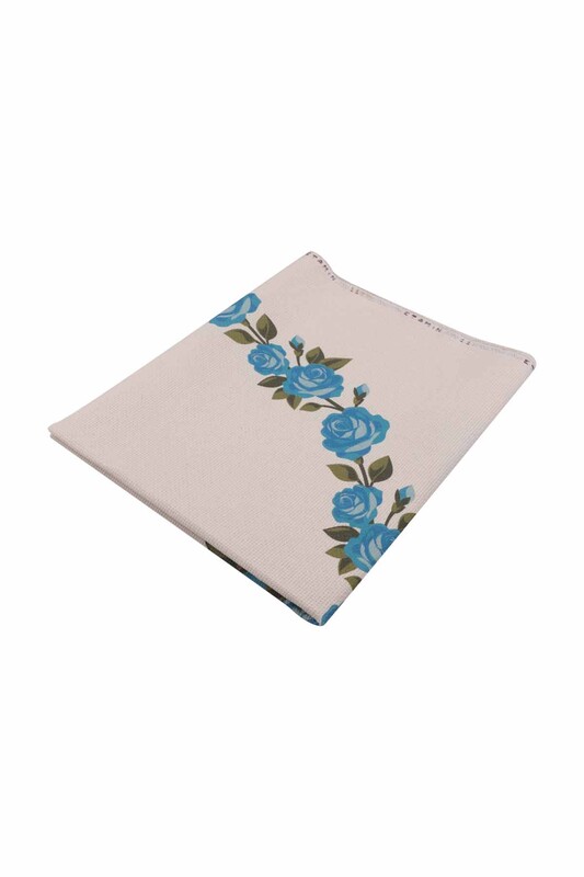 Молитвенный коврик для вышивания 504|голубой-кремовый - Thumbnail