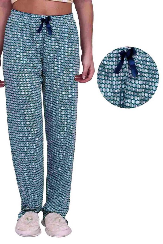SİMİSSO - Yuvarlak Desenli Kadın Pijama Altı | Yeşil