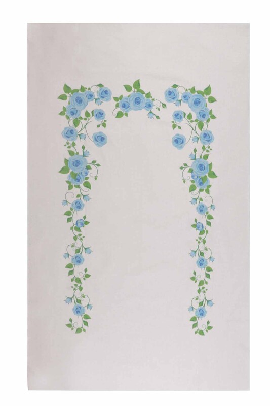 Молитвенный коврик для вышивания 508|голубой-кремовый - Thumbnail