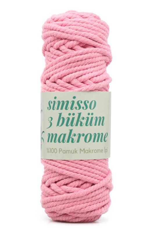 SİMİSSO - Хлопковый шнур для макраме 250гр./405 розовый