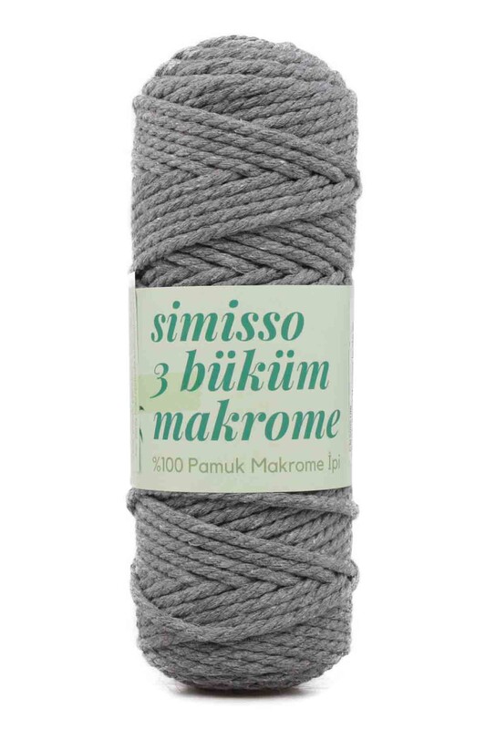 SİMİSSO - Хлопковый шнур для макраме 250гр./104 тёмно-серый 