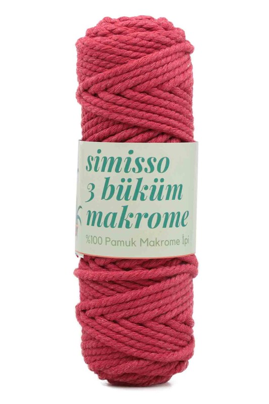 SİMİSSO - Хлопковый шнур для макраме 250гр./502 красный