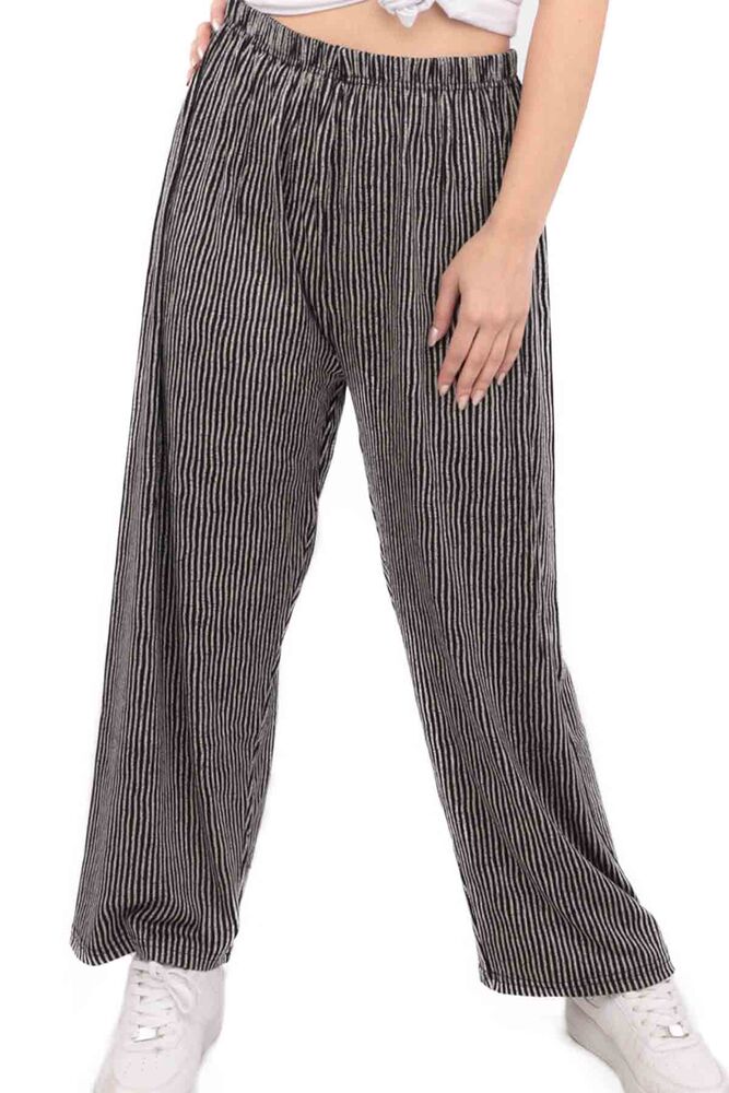 Женские брюки в полоску с карманами/чёрный 