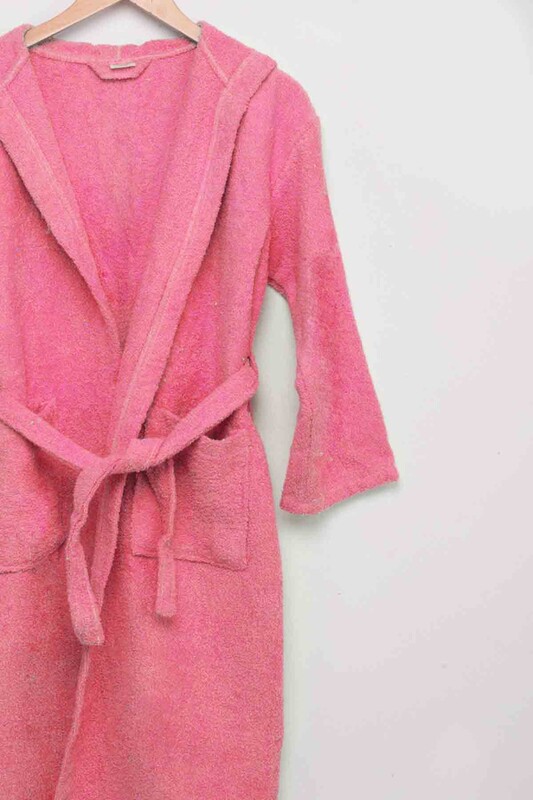 Банный халат/розовый - Thumbnail