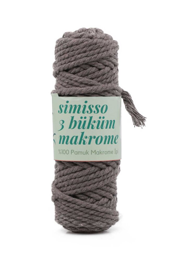 3 Büküm Pamuk Makrome İpi 250 gr Antrasit 102