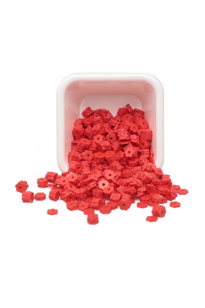 Çiçek Hamur Fimo Boncuk 4 mm | Kırmızı